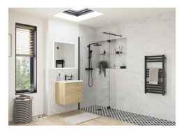 Black Wetroom Glass Shower Panels